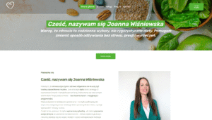Zrzut ekranu strony dla dietetyka