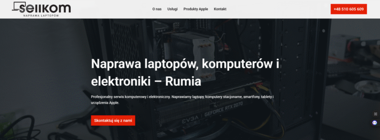 Realizacja nowej strony dla serwisu komputerowego